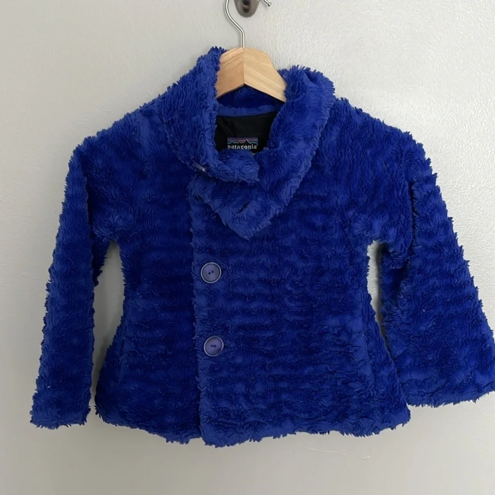 Patagonia Girls Pelage Deep Pile Fleece Jacket Blue